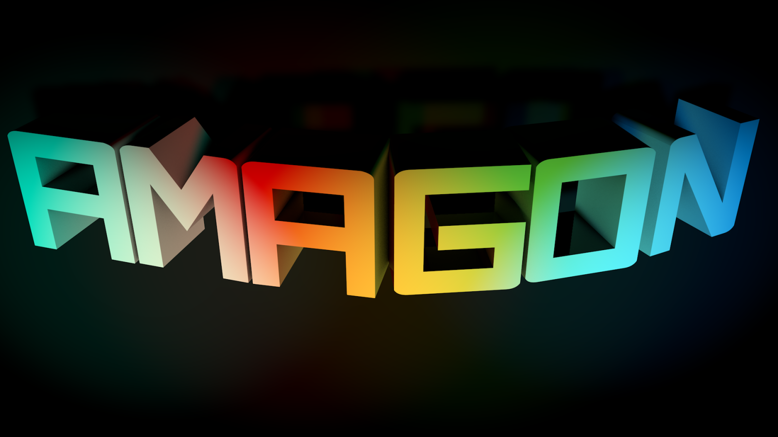 Радужная надпись на черном фоне, 3Д модель