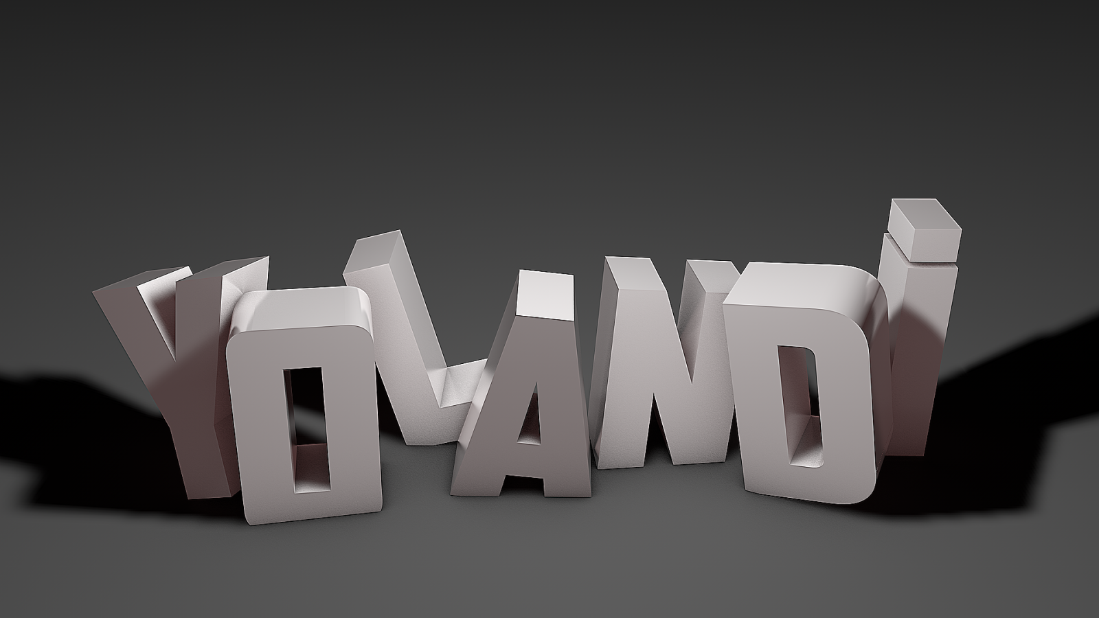 Белые буквы на сером фоне, 3Д модель