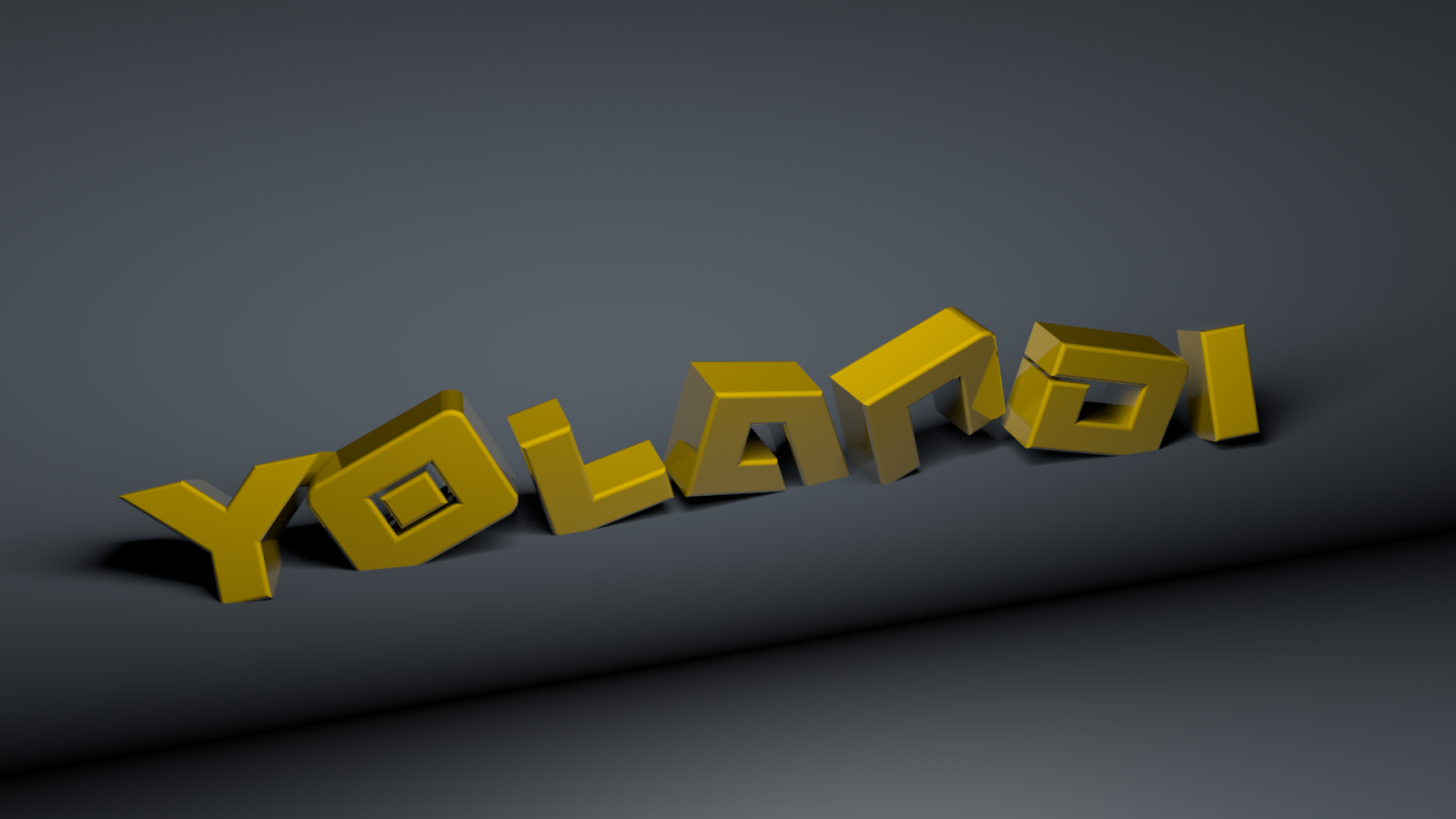 Желтые буквы нак сером фоне, 3Д модель