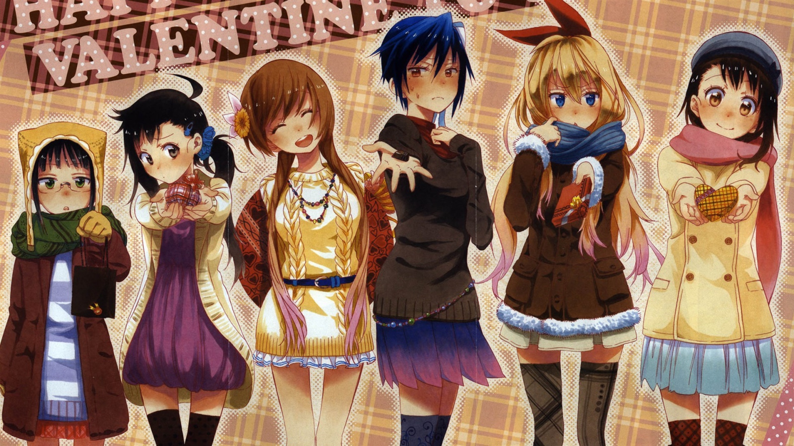 Персонажи аниме Притворная любовь дарят подарки