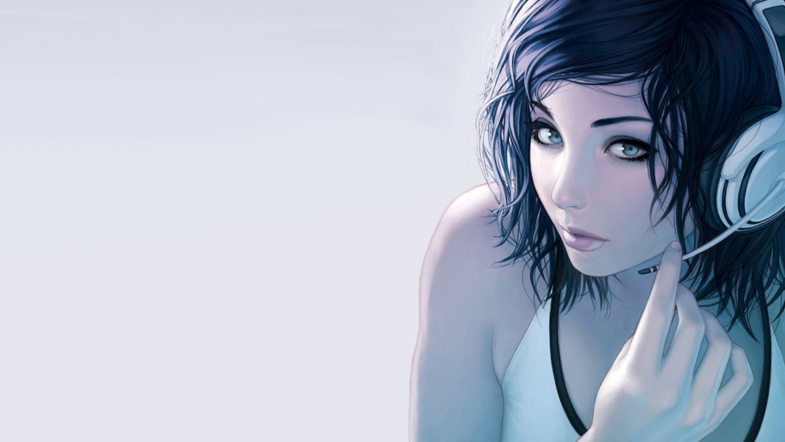 Девушка в наушниках аниме