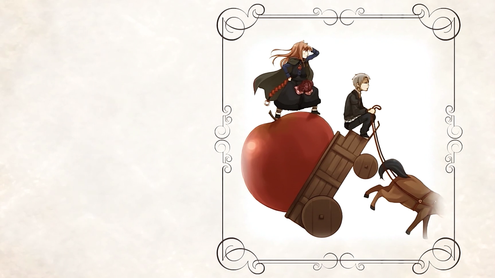 Яблоко на телеге в аниме Волчица и пряности