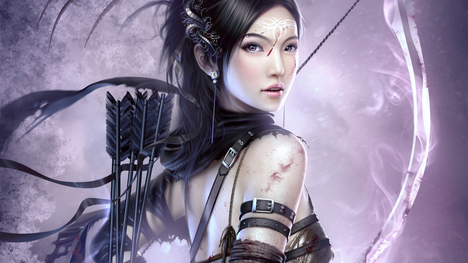 Девушка с луком и стрелами аниме