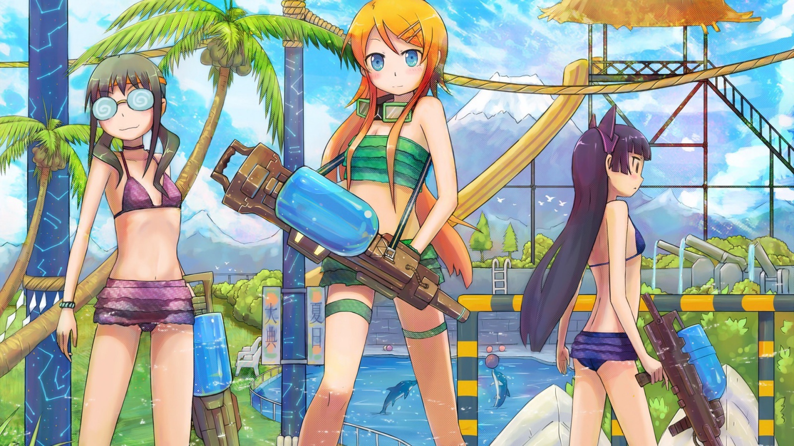 Девушки в аквапарке в аниме Моя сестренка не может быть такой милашкой