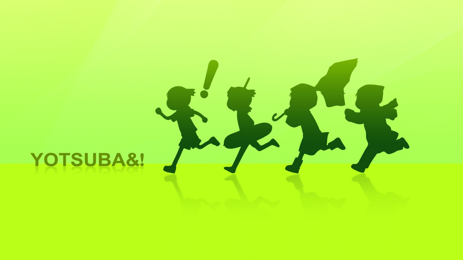 Зеленые силуэты персонажей аниме