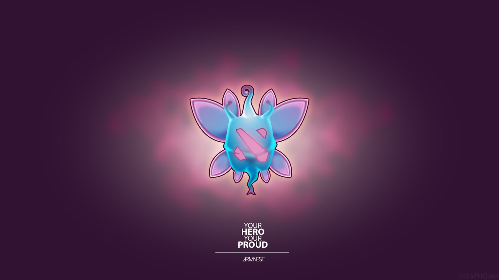 Герой аниме, фиолетовый фон