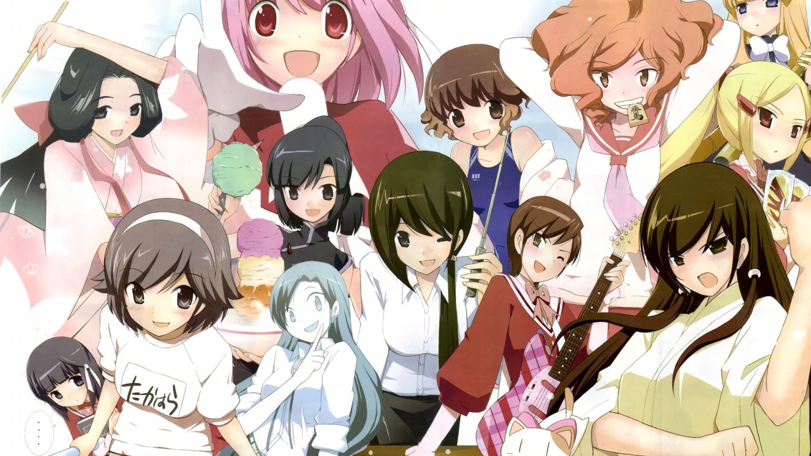 Герои манги Одному лишь Богу ведомый мир