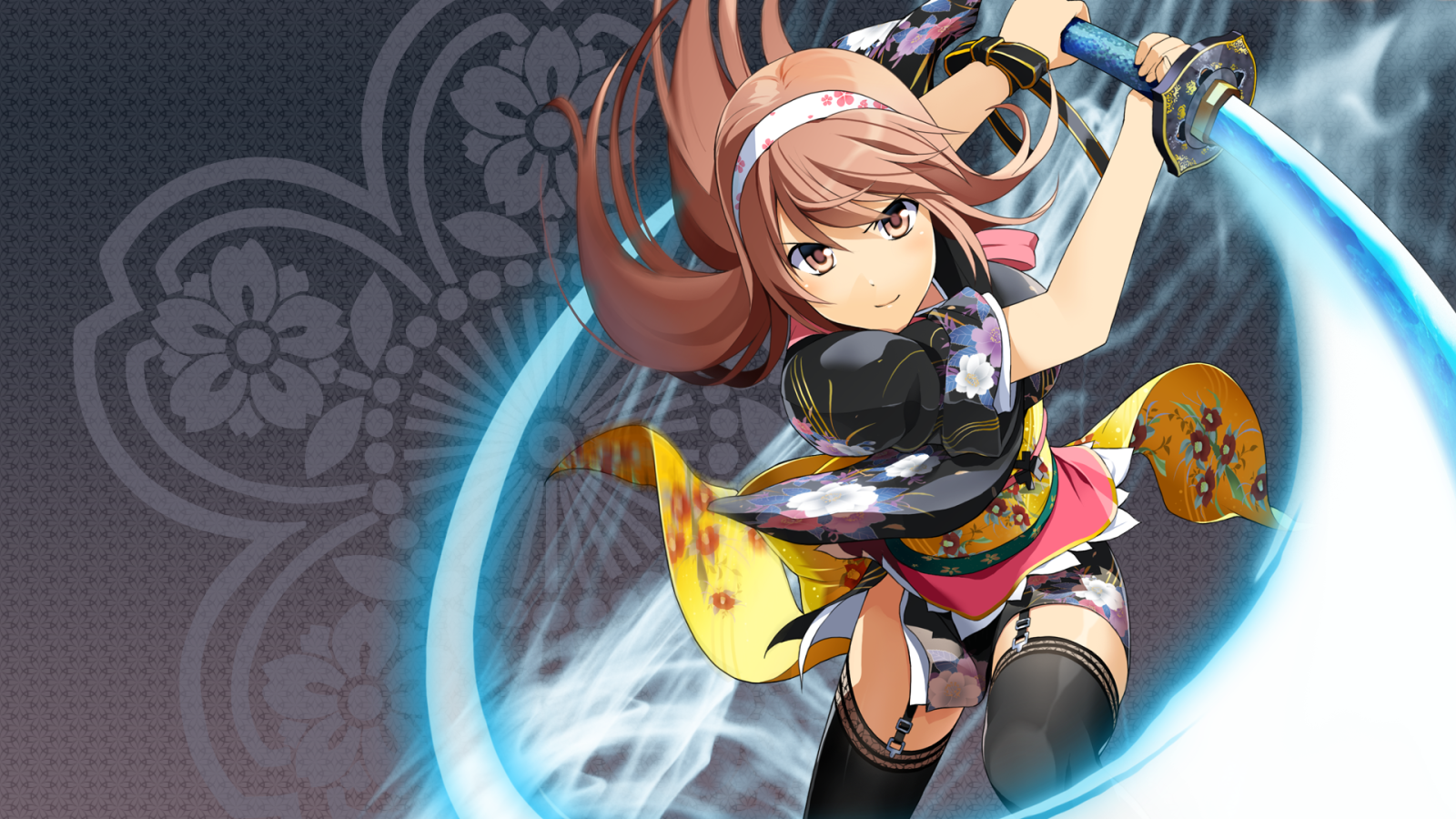 Световой меч в руке девушки аниме Onigirl