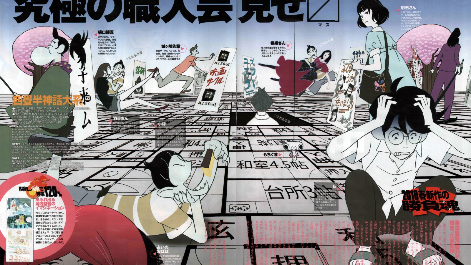 Манга аниме Сказ о четырех с половиной татами