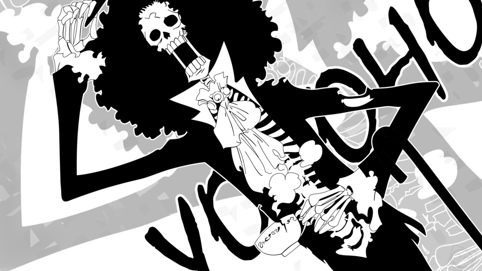 Скелет Бруук с пышными волосами, аниме Большой куш