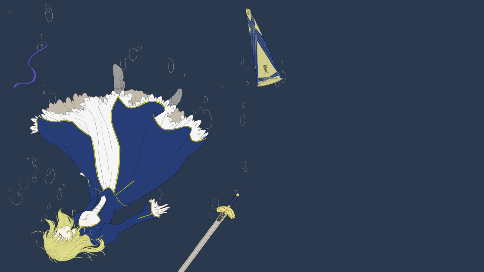 Поверженная Сайбер в аниме Ночь прибытия