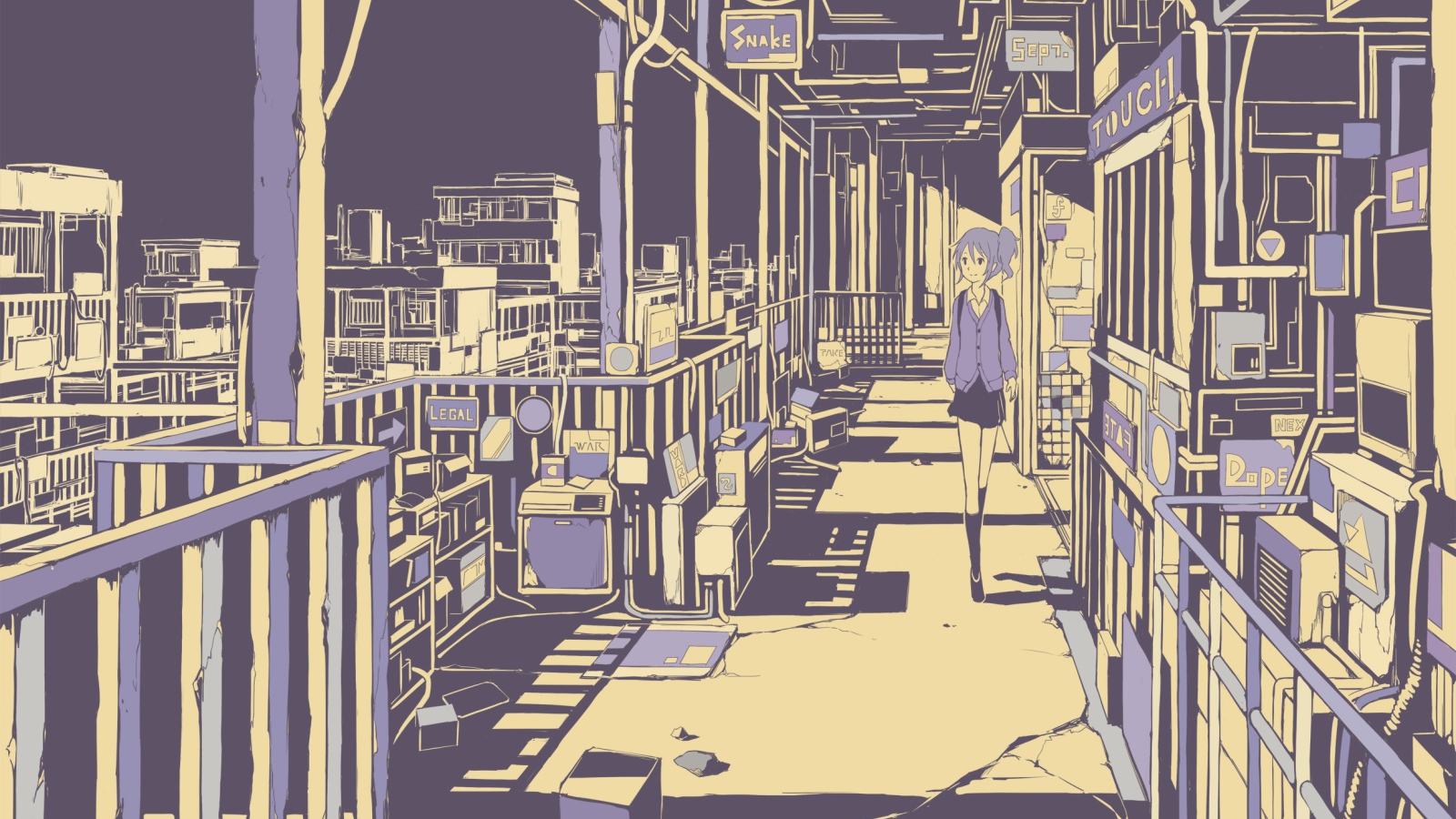 Девушка идет по террасе