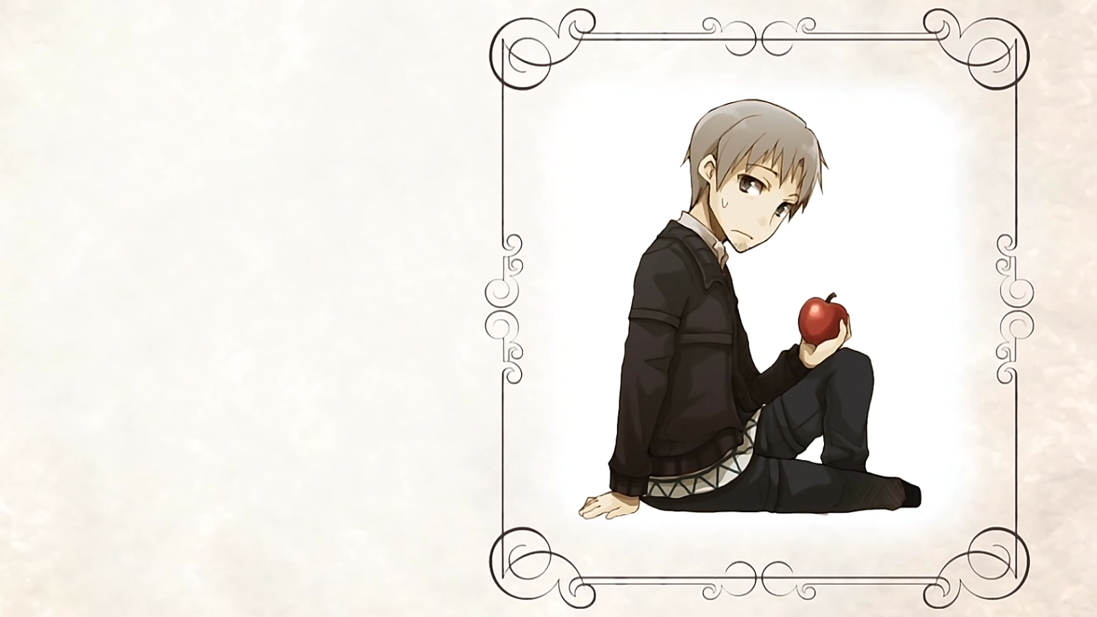Парень с яблоком в аниме Волчица и пряности