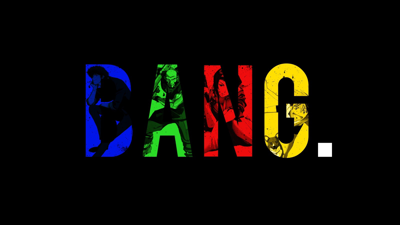 Надпись на черном фоне, аниме Ковбой Бибоп