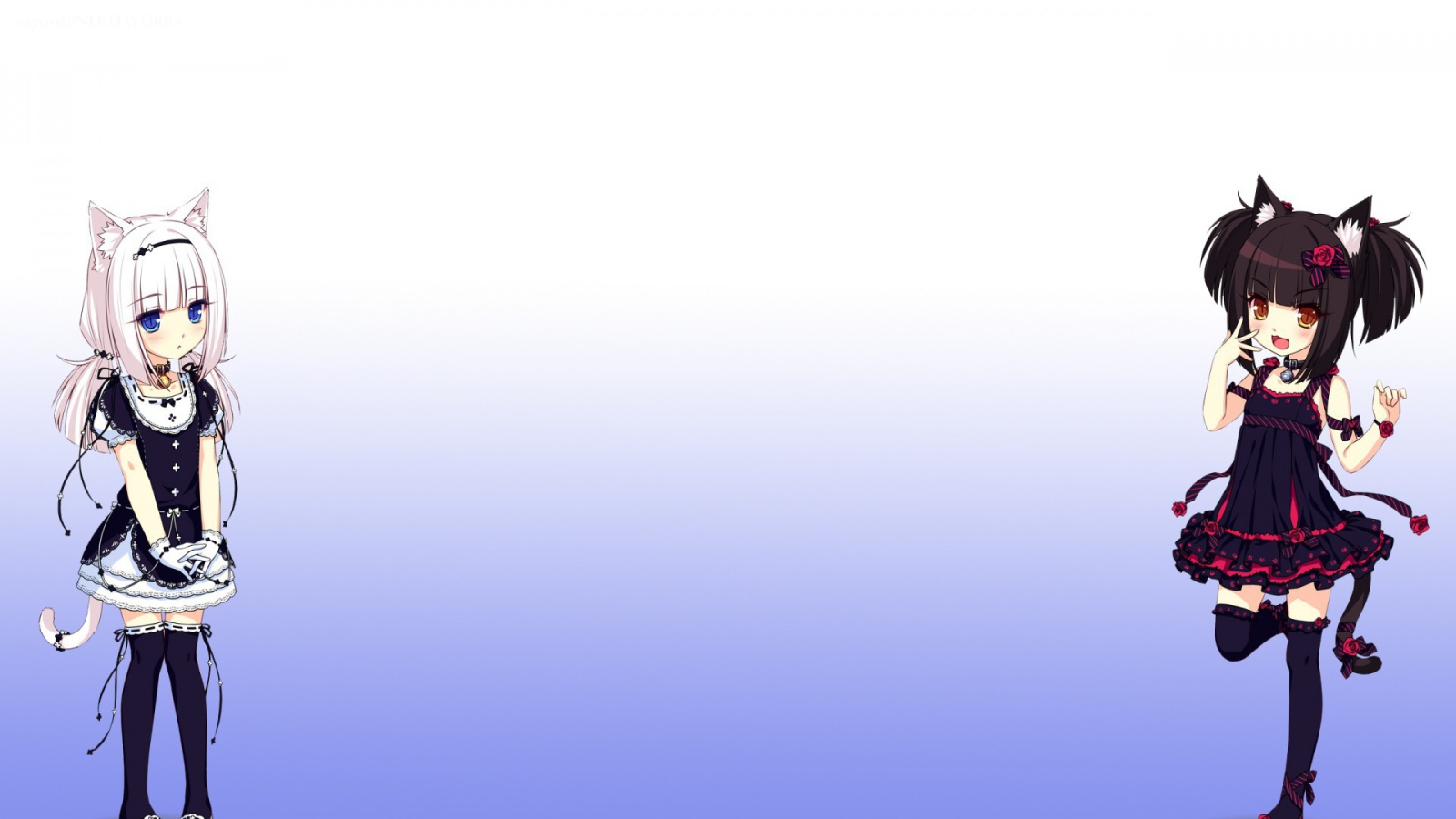 Две девушки аниме Neko Para