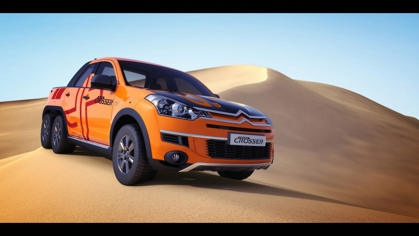 Трехосный пикап Ситроен в пустыне