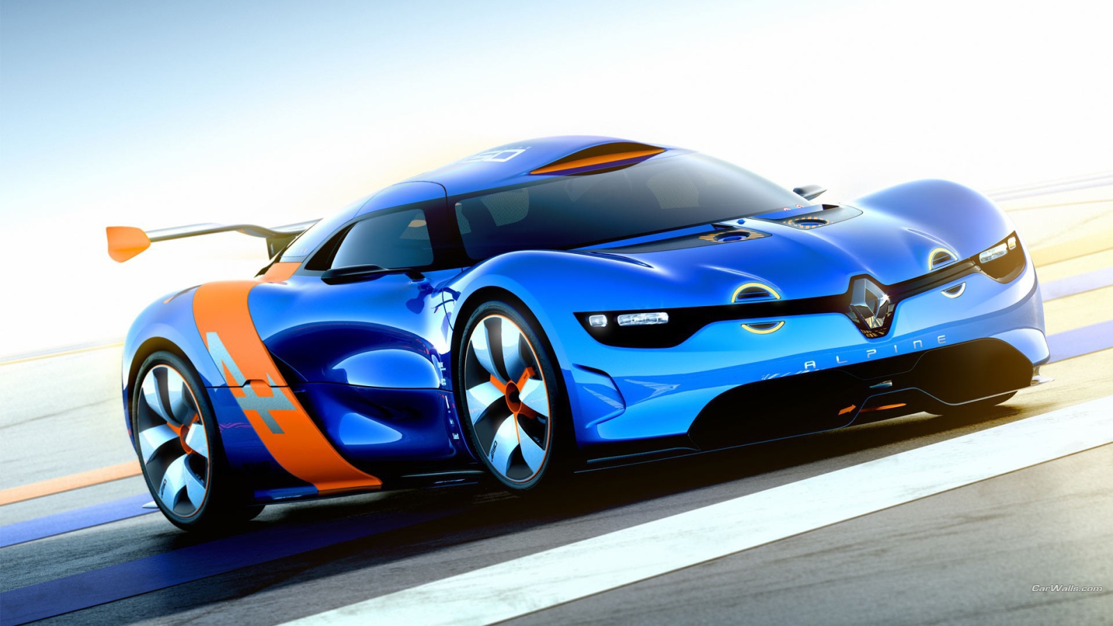 Голубой автомобиль Renault Alpine