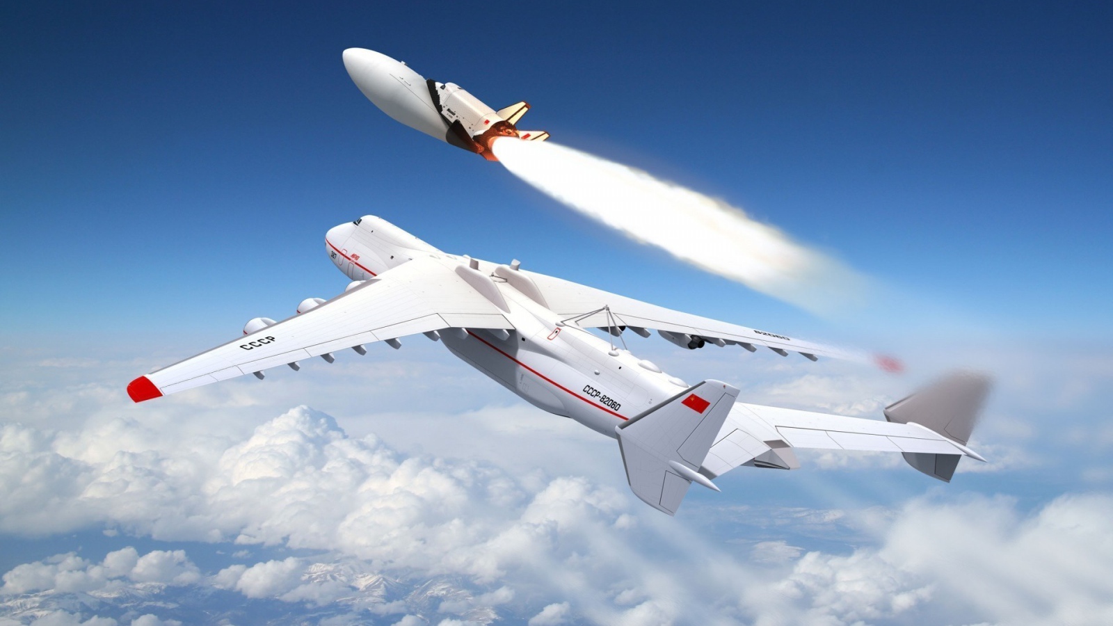 Самолет выводит Буран на орбиту