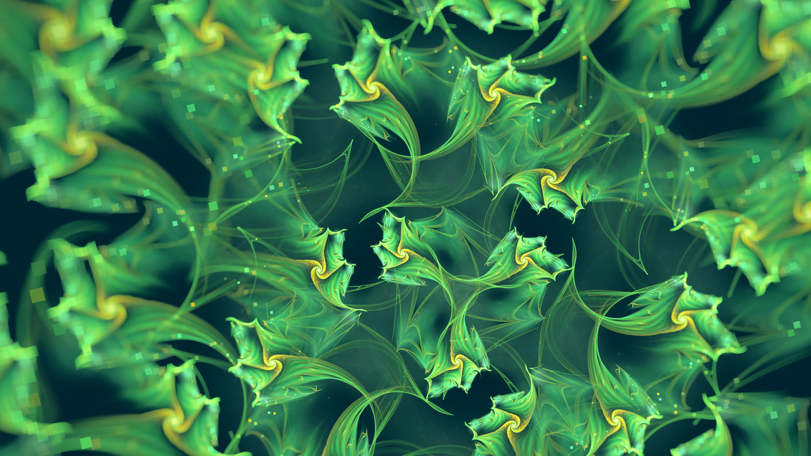 Абстрактный фон, зеленые фракталы