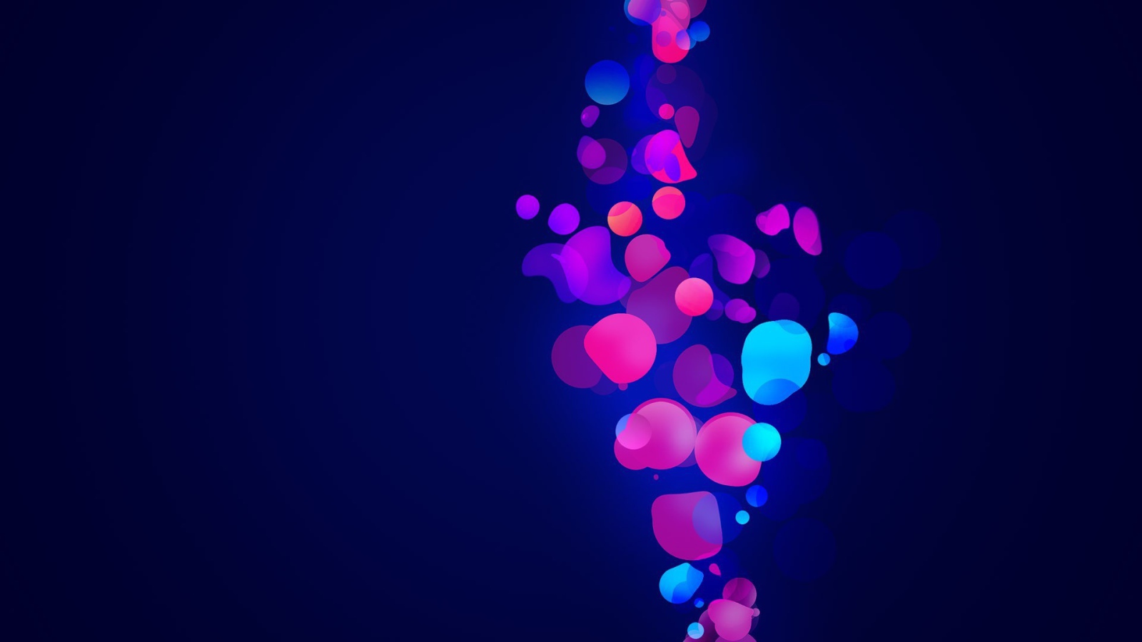 Abstract pink and blue shapes on a blue background