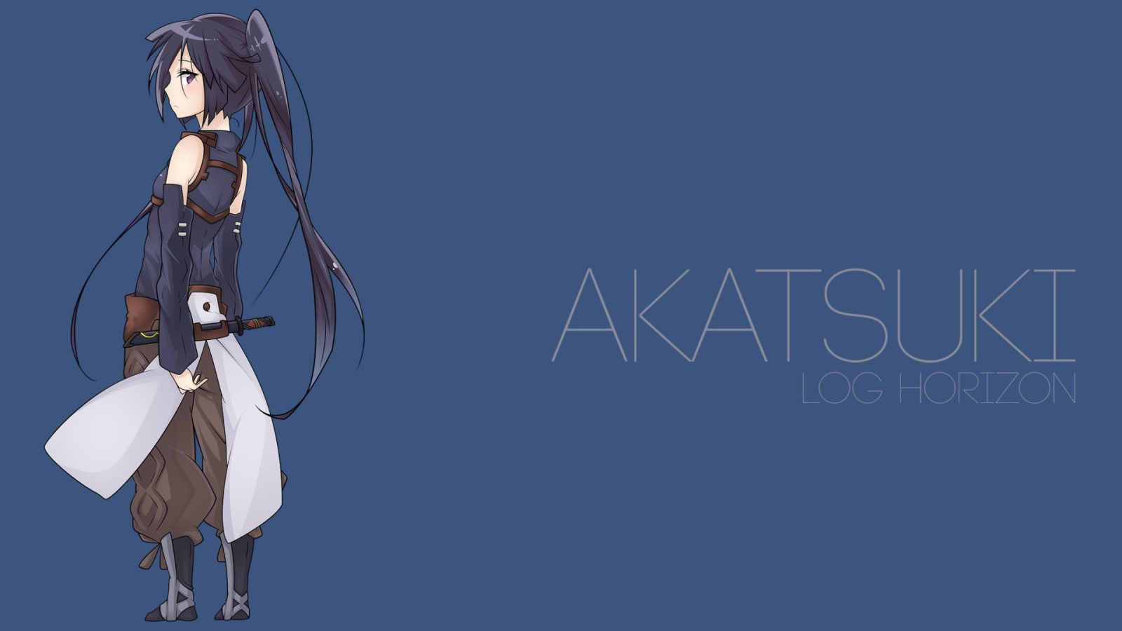 Акатцуки из аниме Лог Горизонт, голубой фон