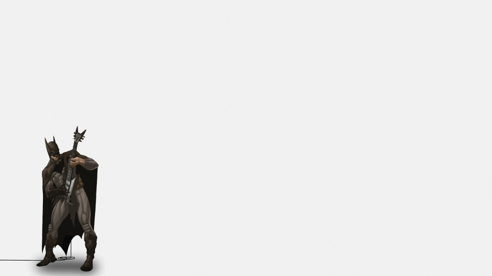 Бетман в черном, серый фон
