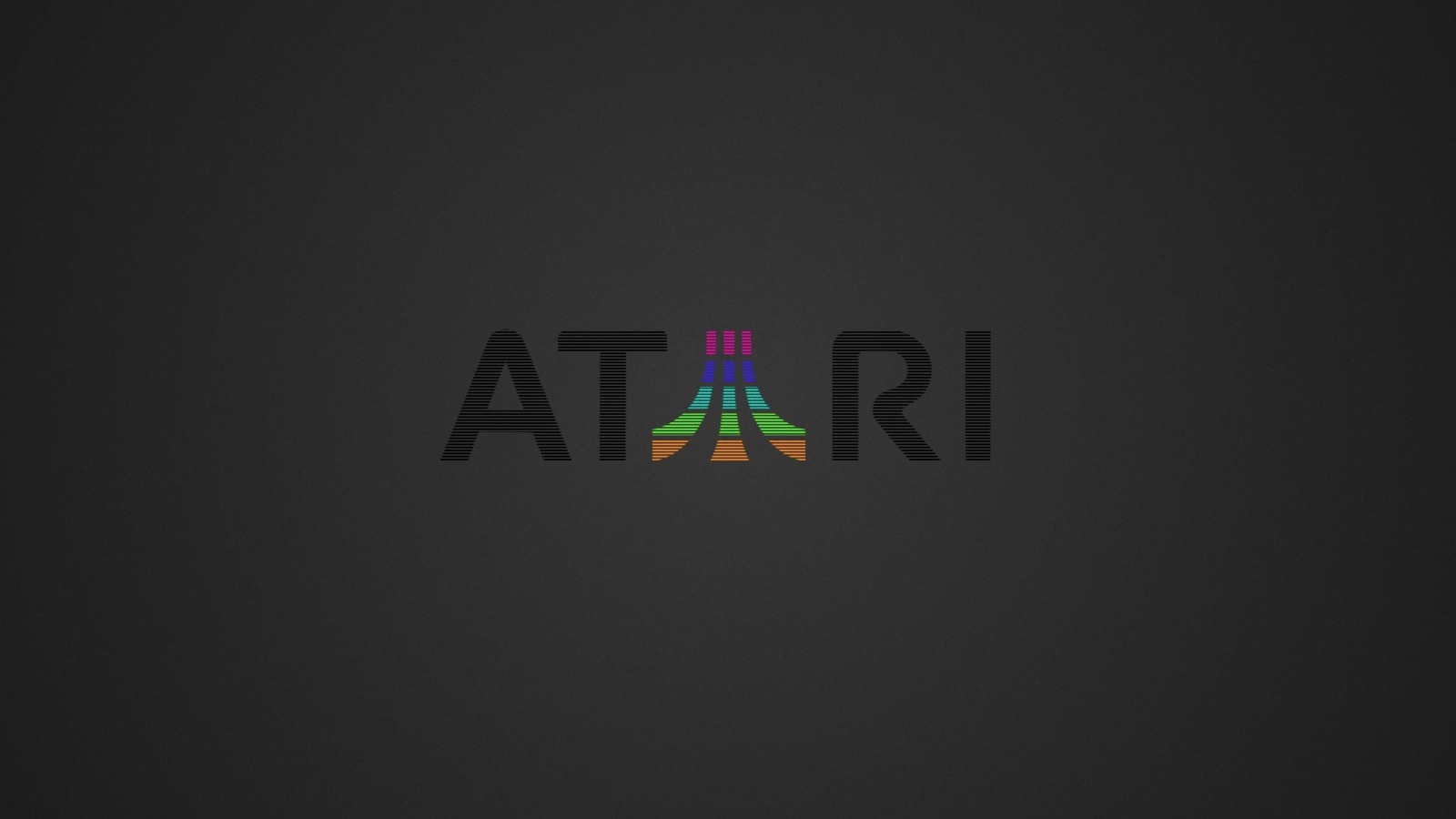 Надпись Atari, серый фон