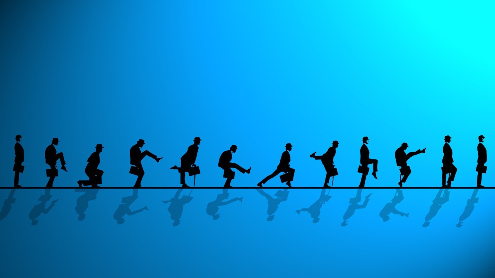 Комик группа Монти Пайтон, голубой фон