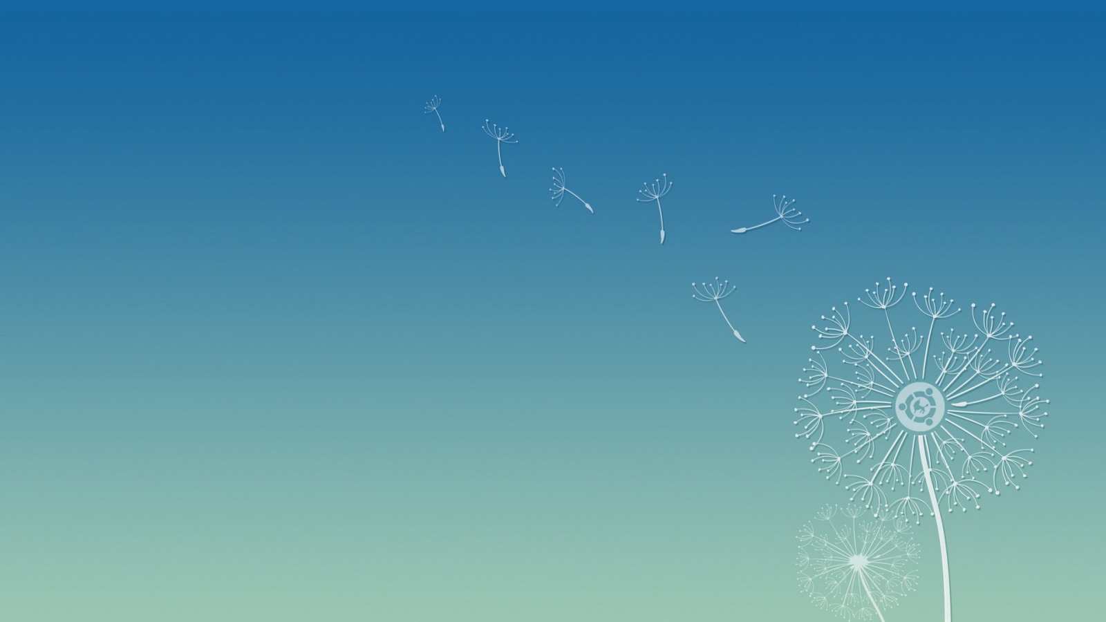Семена одуванчика, фон Убунту