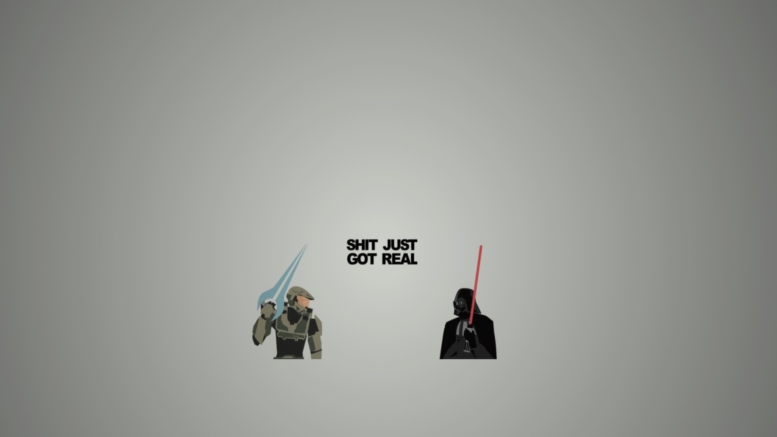 Дарт Вейдер и Мастер Чиф, серый фон
