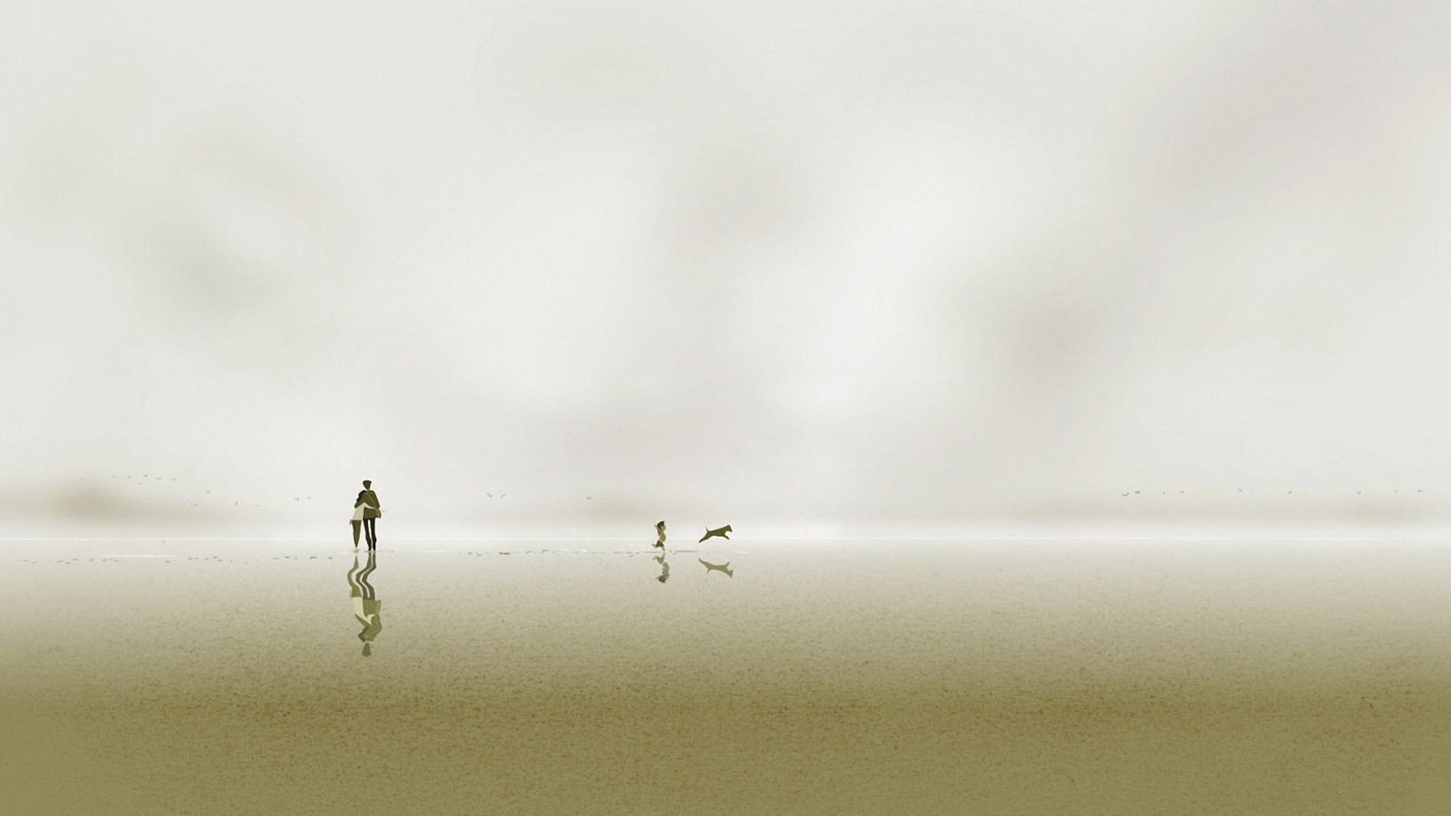 Семья с собакой на белом фоне