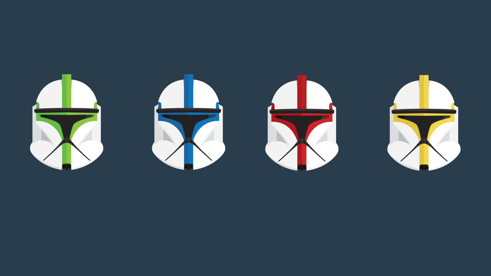 Шлемы командиров клонов, синий фон