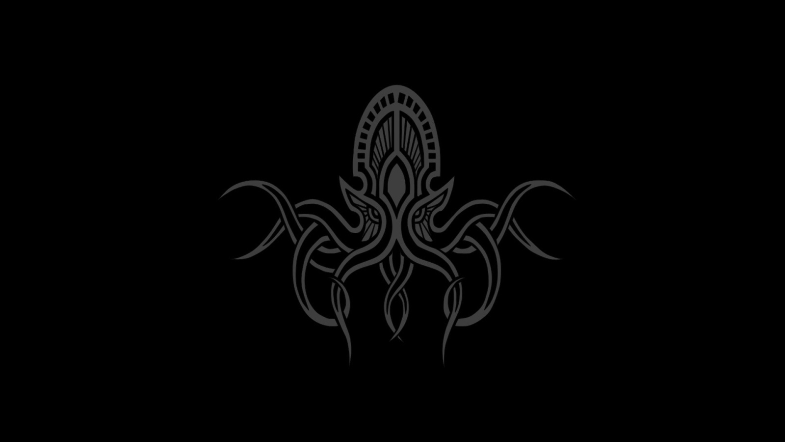 Изображение осьминога инопланетянина на черном фоне