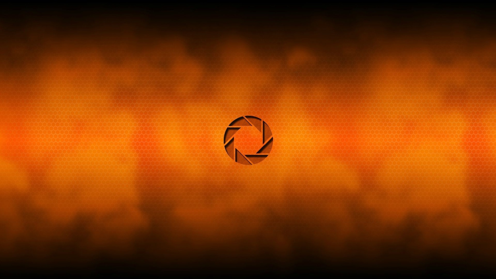 Логотип Aperture Science, оранжевый фон