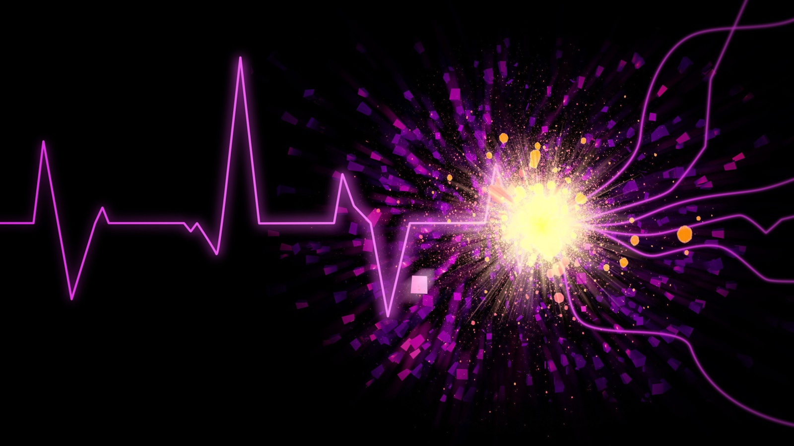 Фиолетовый пульс на черном фоне