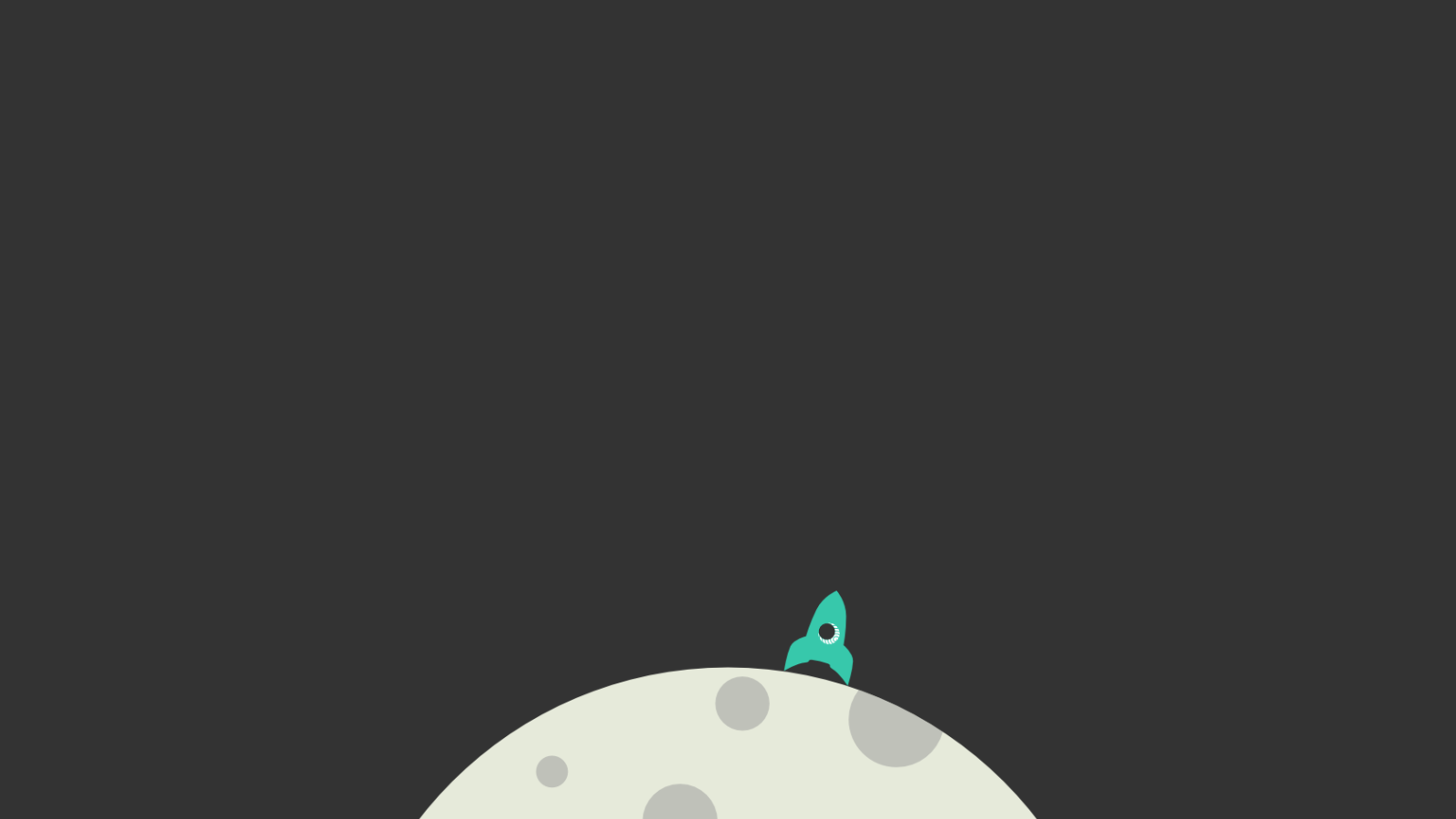 Ракета на Луне, серый фон