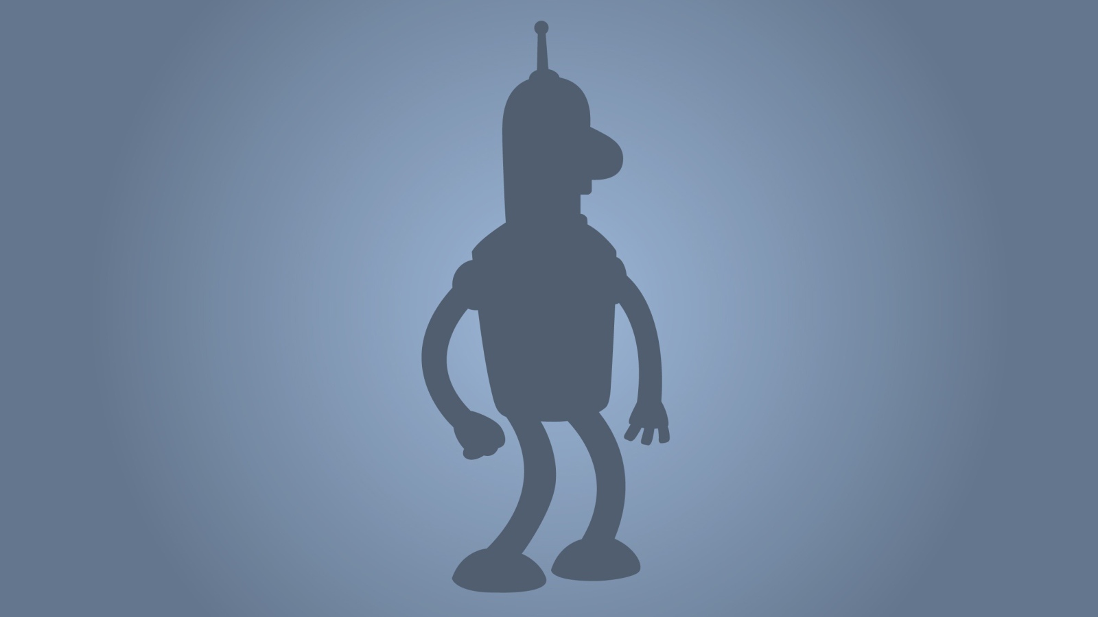 Силуэт Бендера, голубой фон