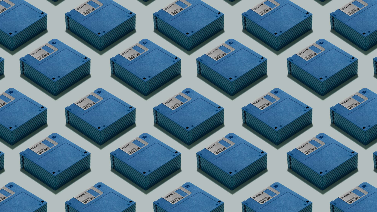 Стопки голубых дискет