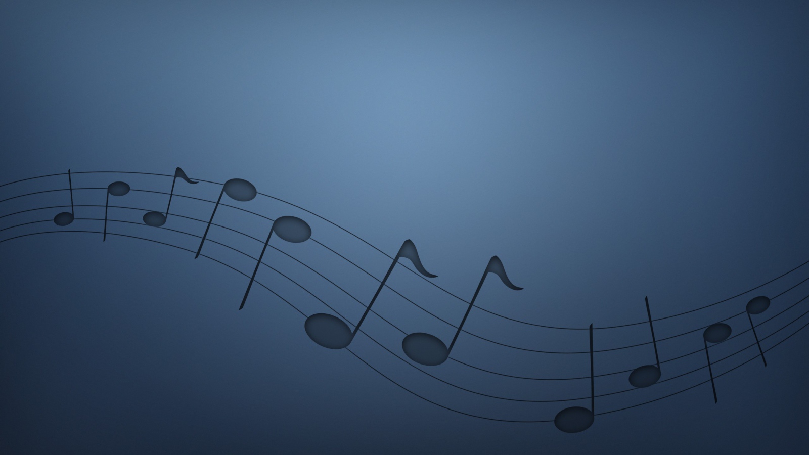 Нотный стан, голубой фон