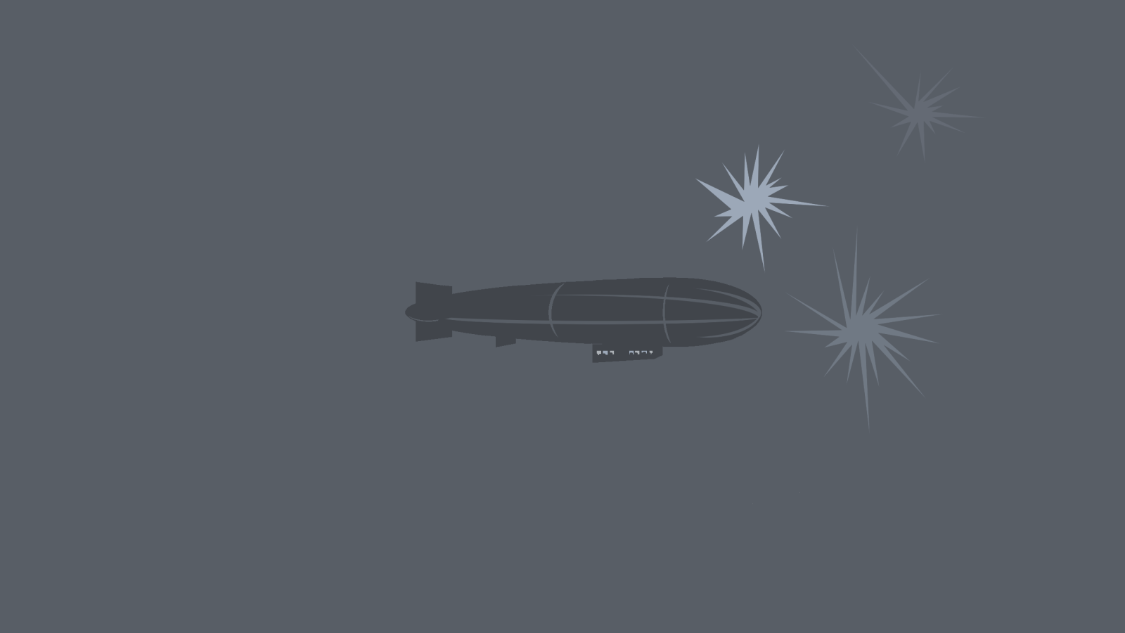 Дирижабль, серый фон