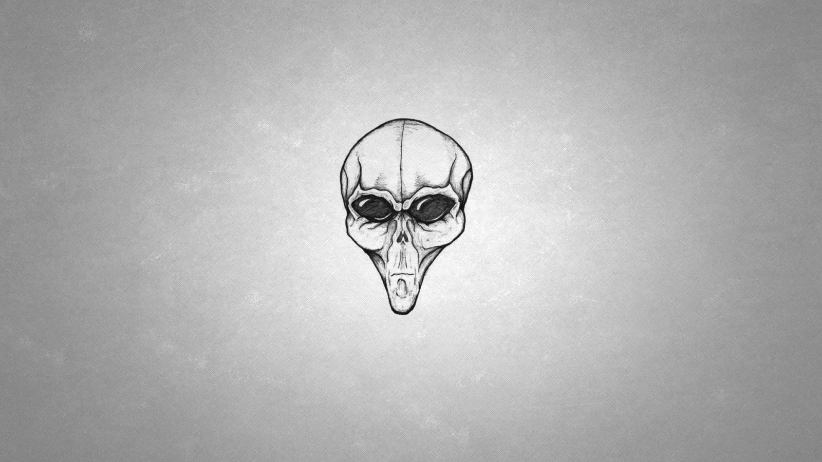 Лицо пришельца, серый фон