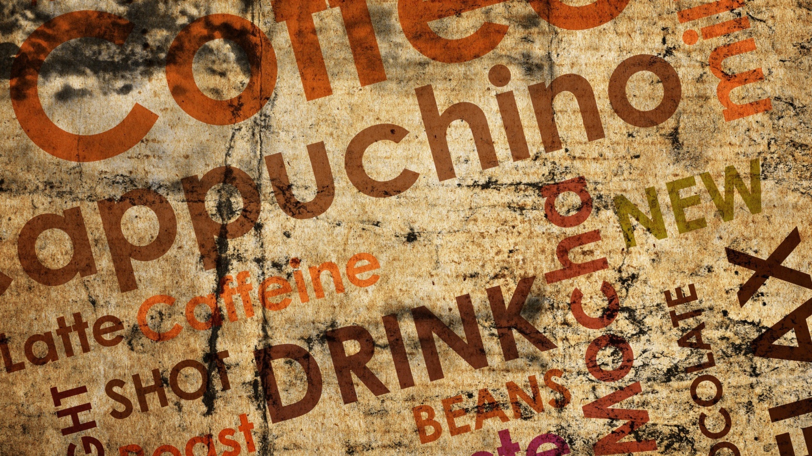 Фон из надписей о кофе