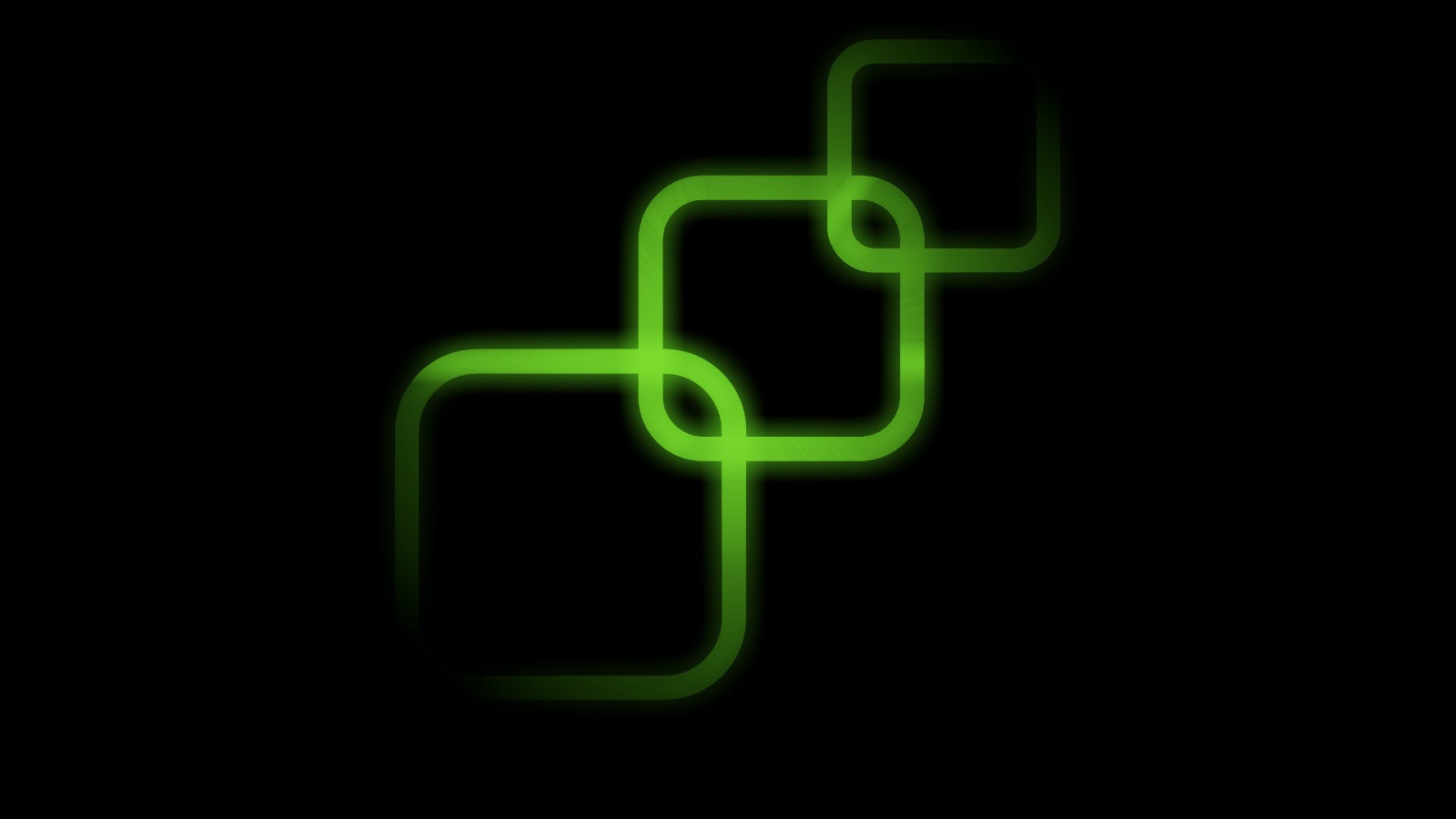 Контуры трех зеленых квадратов