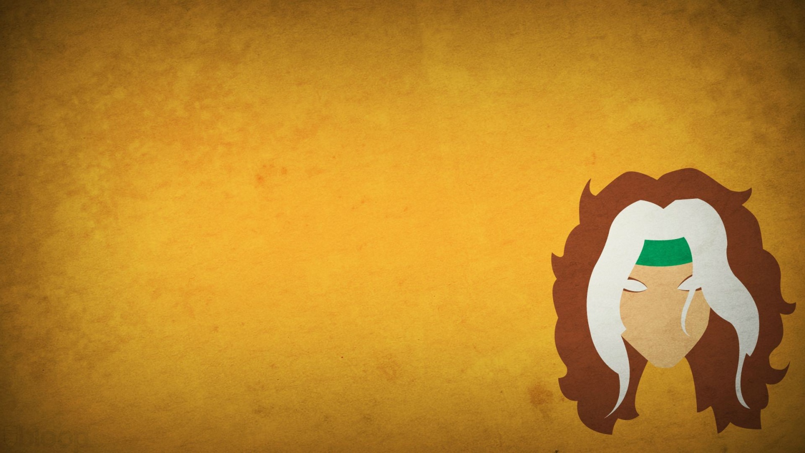 Девушка из Люди Икс, желтый фон