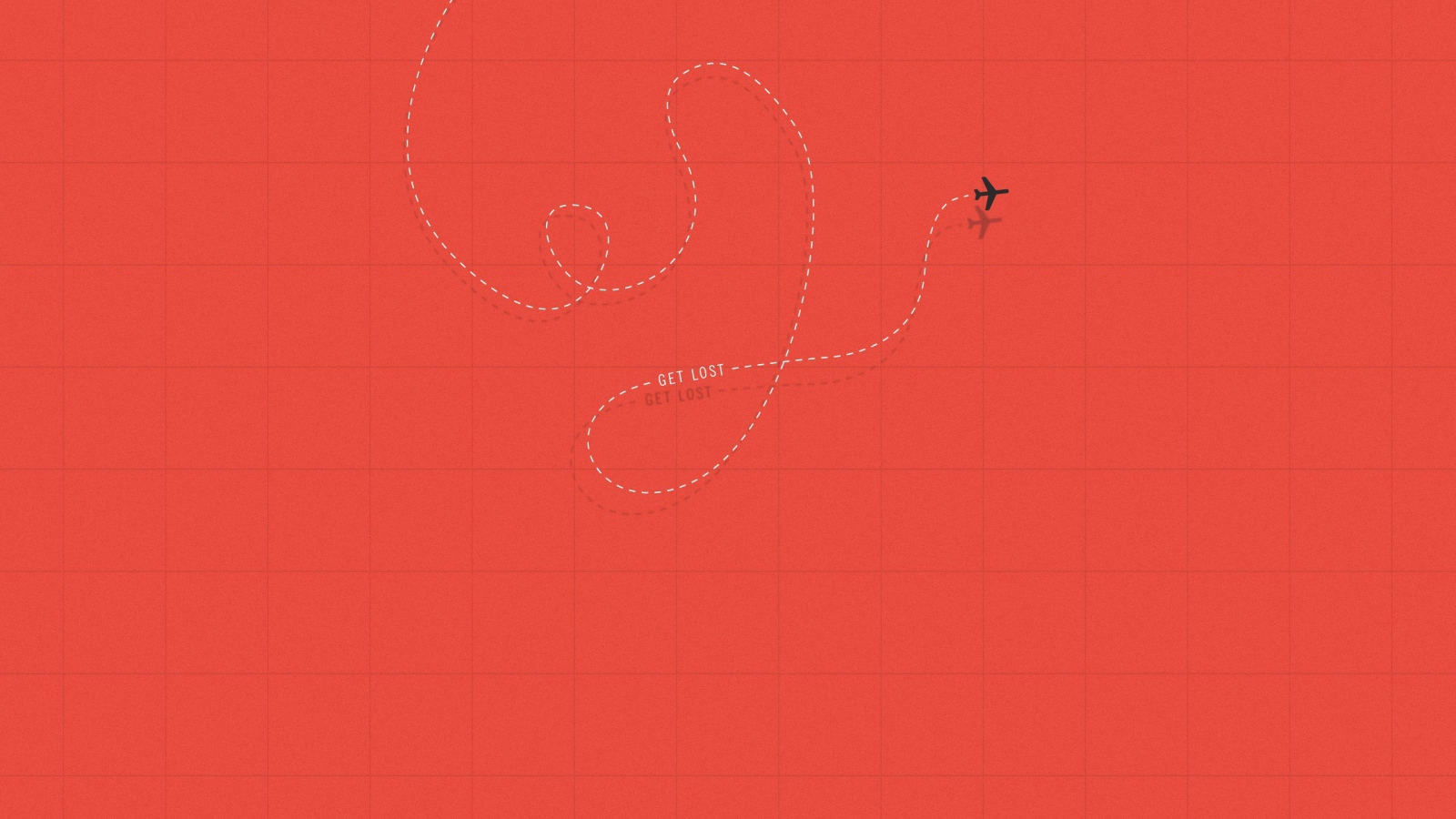 Самолет оставил след на красном фоне