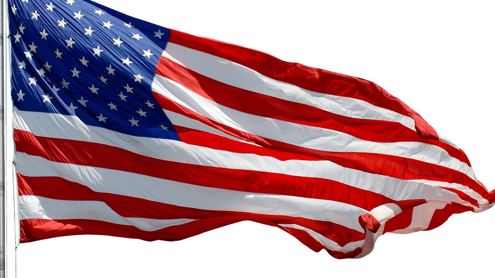 Флаг США на белом фоне