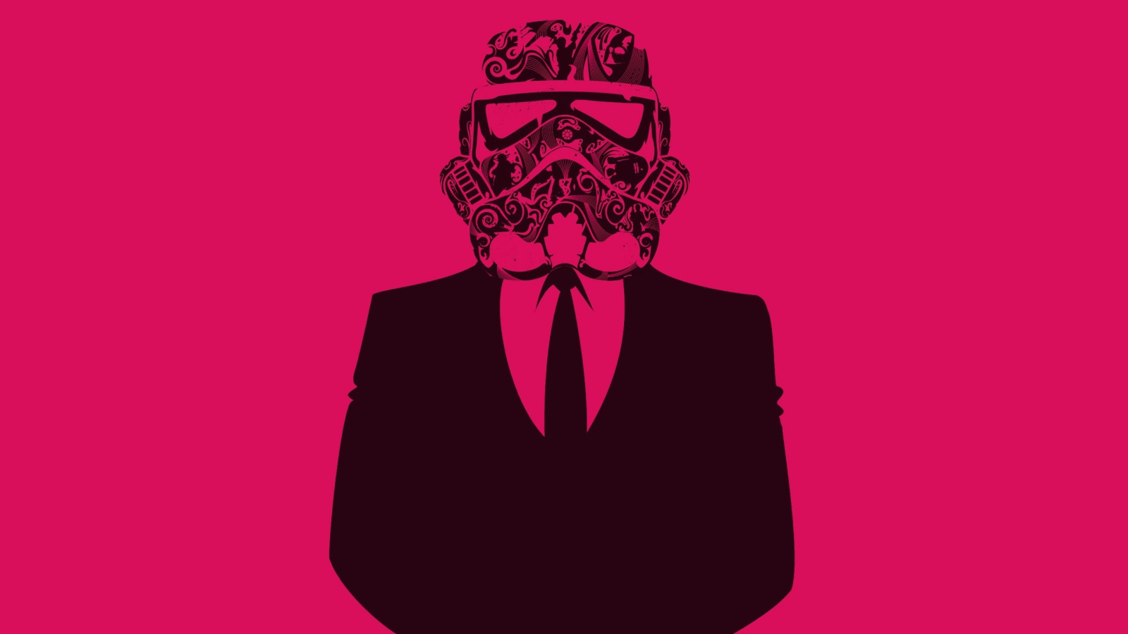 Вейдер в костюме, розовый фон