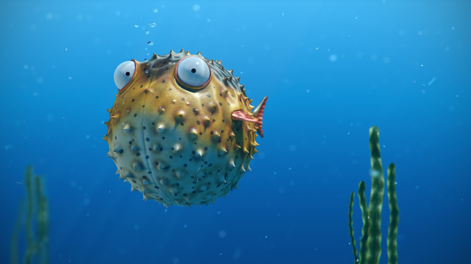 Рисованный мультфильм Corky the Blowfish