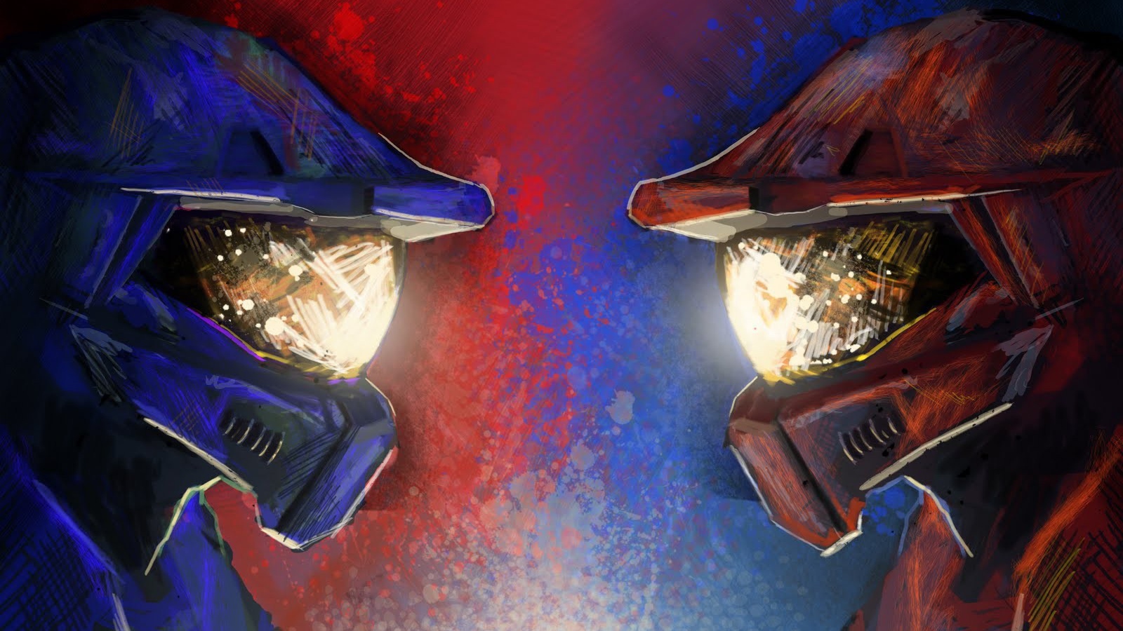 Два персонажа мультфильма Red vs. Blue