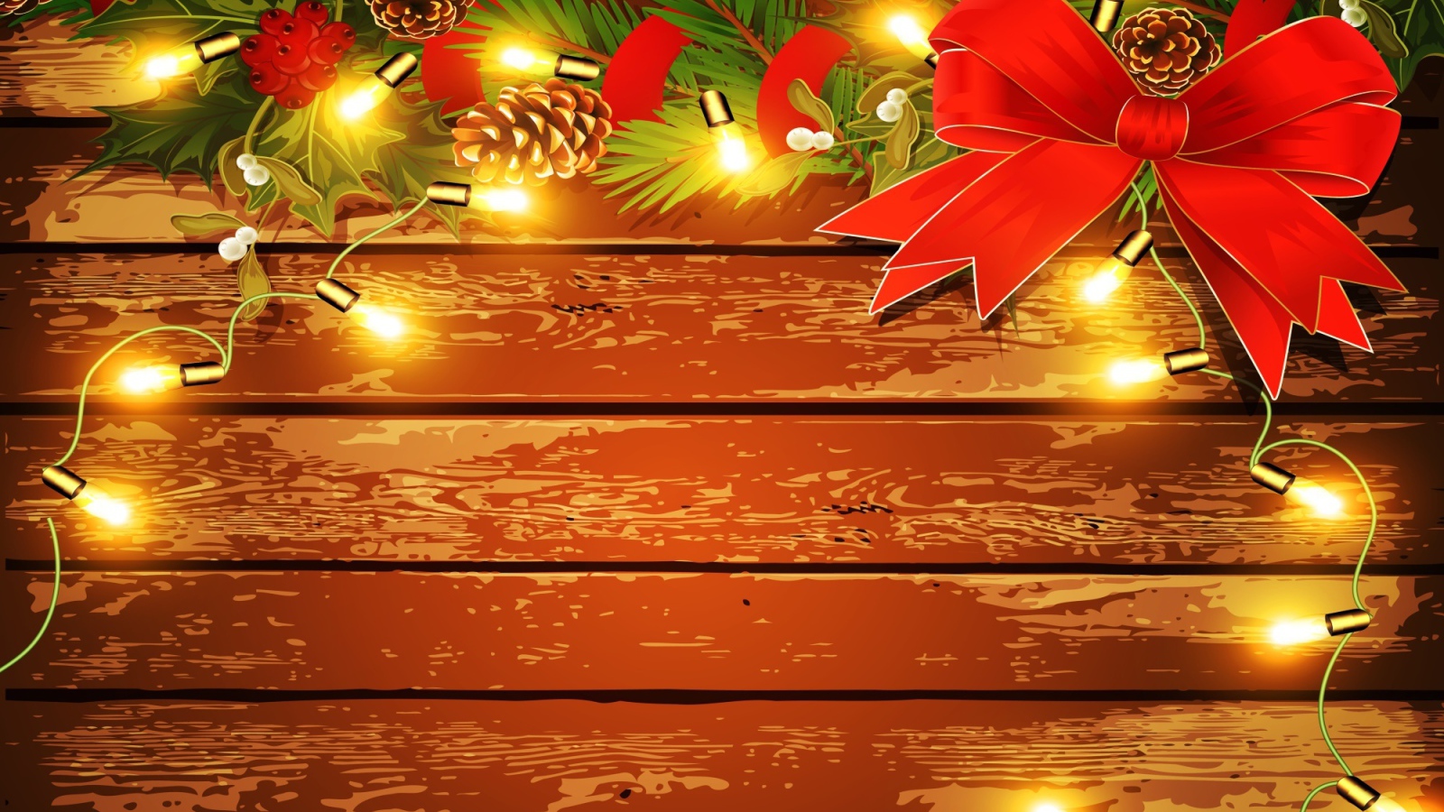 Гирлянда на потертом полу